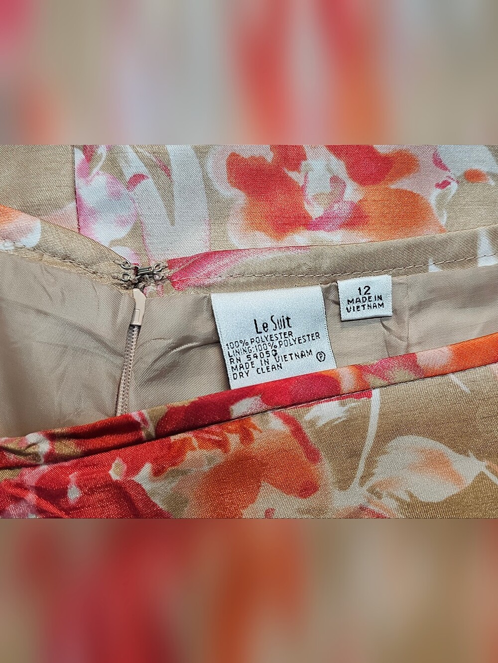 Le Suit 2 Piece Skirt Set Women's Size 12 Floral Print Academia Business - Picture 10 of 10